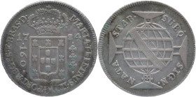 Brazil
D. Maria I e Pedro III - AR 160 Réis Lisboa 1784
AG: 10.06 4,52g
Good Very Fine

Brazil
D. Maria I e Pedro III - AR 160 Réis Lisboa 1784...