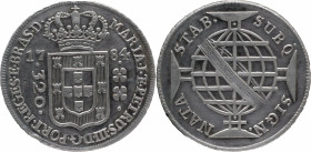 Brazil
D. Maria I e Pedro III - AR 320 Réis Lisboa 1784
AG: 15.05 9,01g
Very Fine

Brazil
D. Maria I e Pedro III - AR 320 Réis Lisboa 1784
AG: ...