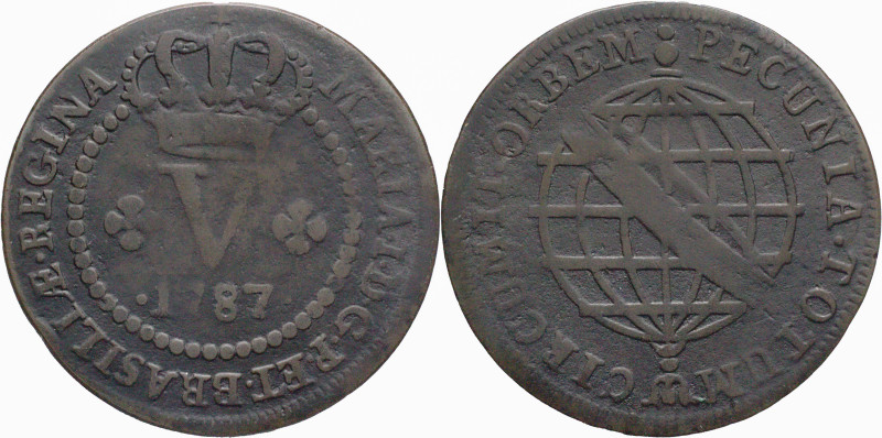 Brazil
D. Maria I - Ae V Réis Lisboa 1787
AG: 01.03 3,24g
Good Fine 

Brazi...