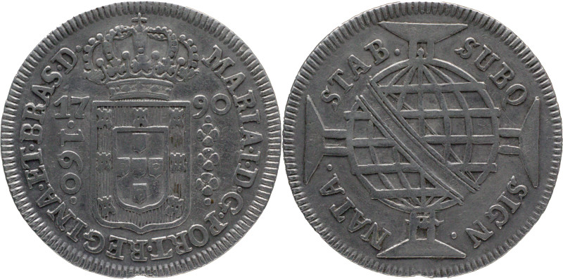 Brazil
D. Maria I - AR 160 Réis Lisboa 1790
AG: 16.01 4,36g
Fine

Brazil
D...