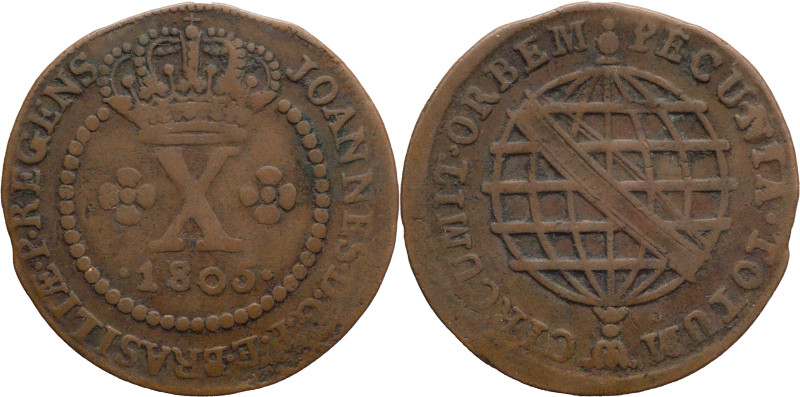 Brazil
D. João P.R. - Ae X Réis Lisboa 1805
AG: 01.03 4,47g
Fine

Brazil
D...
