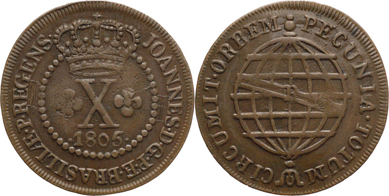 Brazil
D. João P.R. - Ae X Réis Rio de Janeiro 1805
AG: 03.01 3,48g
Very Fine...