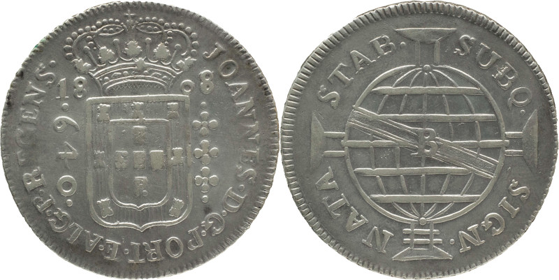 Brazil
D. João P.R. - AR 640 Réis Bahia 1808
Amended date 8/7
AG: 27.04 18,95...