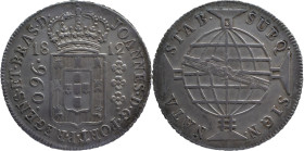 Brazil
D. João P.R. - AR 960 Réis Rio de Janeiro 1812
Restruck over 8 reales of Espanha.
AG: 29.08 26,71g
MBC

Brazil
D. João P.R. - AR 960 Réi...