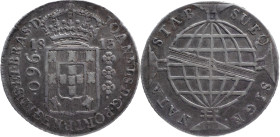 Brazil
D. João P.R. - AR 960 Réis Rio de Janeiro 1813
Restruck over 8 reales of Spain.
AG: 29.10 26,11g
Very Fine

Brazil
D. João P.R. - AR 960...