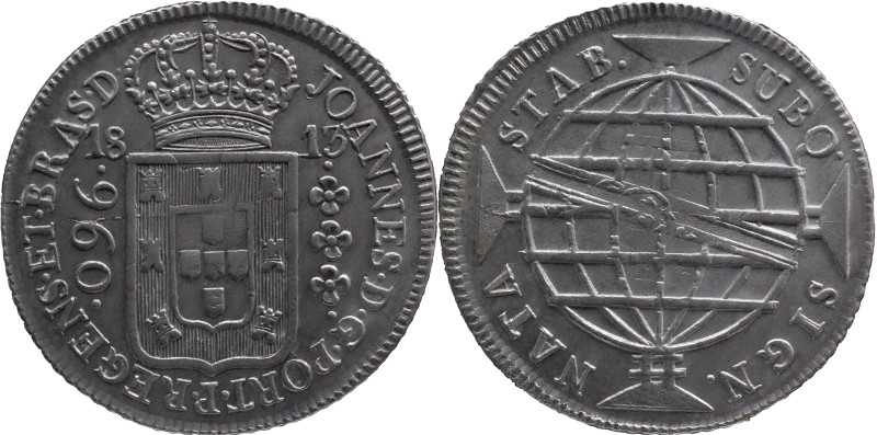 Brazil
D. João P.R. - AR 960 Réis Rio de Janeiro 1813
Restruck over 8 reales o...