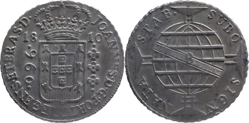 Brazil
D. João P.R. - AR 960 Réis Bahia 1810
Restruck
AG: 31.01 26,84g
Extre...