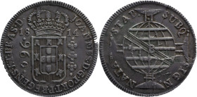 Brazil
D. João P.R. - AR 960 Réis Bahia 1814
Restruck over 8 reales of Spain.
AG: 31.08 26,80g
Good Very Fine

Brazil
D. João P.R. - AR 960 Réi...