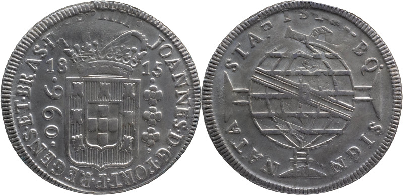 Brazil
D. João P.R. - AR 960 Réis Bahia 1815
Restruck over 8 reales of Carlos ...