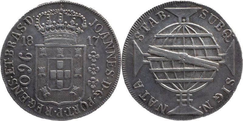 Brazil
D. João P.R. - AR 960 Réis Rio de Janeiro 1817
Restruck
AG: 29.20 26,7...