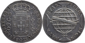 Brazil
D. João P.R. - AR 960 Réis Rio de Janeiro 1817
Restruck
AG: 29.20 26,70g
Very Fine

Brazil
D. João P.R. - AR 960 Réis Rio de Janeiro 181...