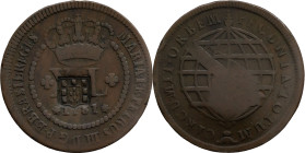 Brazil
D. João P.R. - Ae Shield Countermark of D. João Prince Regent 1809
Over XL Réis of D. Maria I and Pedro III 1781.
AG: 95.02 31,12g
Very Fin...