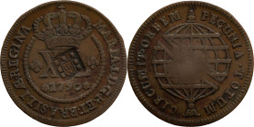 Brazil
D. João P.R. - Ae Shield Countermark of D. João Prince Regent 1809
Over XL Réis of D. Maria I 1790.
AG: 96.02 29,58g
Very Fine

Brazil
D...