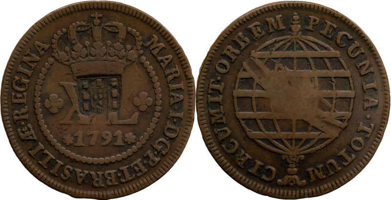 Brazil
D. João P.R. - Ae Shield Countermark of D. João Prince Regent 1809
Over...