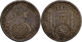 Brazil
D. João P.R. - AR 960 Reis Countermark
Over 8 reales of Carlos IV of Potosi.
AG: 115.02 26,67g
Extremely Fine

Brazil
D. João P.R. - AR ...