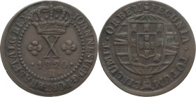 Brazil
D. João VI - X Réis of D. João VI Rio de Janeiro 1820
AG: 01.06 4,09g
Good Very Fine

Brazil
D. João VI - X Réis de D. João VI Rio de Jan...