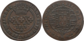 Brazil
D. João VI XX Réis Rio de Janeiro 1819
AG: 03.02a 5,63g
Extremely Fine

Brazil
D. João VI - Ae XX Réis Rio de Janeiro 1819
AG: 03.02a 5,...