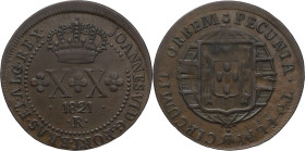 Brazil
D. João VI - Ae XX Réis Rio de Janeiro 1821
AG: 03.06 5,57g
Good Extremely Fine (Off Center)

Brazil
D. João VI - Ae XX Réis Rio de Janei...