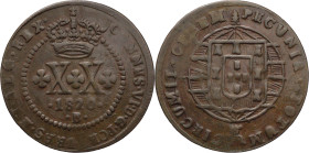 Brazil
D. João VI - Ae XX Réis Bahia 1820
AG: 04.01 5,80g
Very Fine

Brazil
D. João VI - Ae XX Réis Bahia 1820
AG: 04.01 5,80g
MBC-