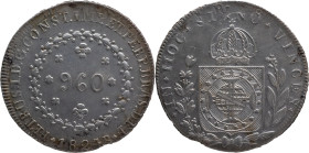 Brazil
D. Pedro I - AR 960 Réis Rio de Janeiro 1824
Restruck over 8 reales of Spain
26,82g
Very Fine

Brazil
D. Pedro I - AR 960 Réis Rio de Ja...