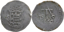 Portuguese India
D. João IV (1640-1656)
Tanga G-A/D-S - 1642 Goa to Ceilão
AG: 11.02 2,19g
Fine

Índia Portuguesa
D. João IV (1640-1656)
Tanga...