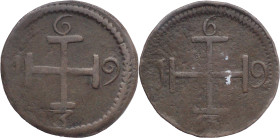 Portuguese India
D. Pedro II (1683-1706)
Doubious specimen. Probably its a private issue Token, as published in a 1901 article by Manuel Joaquim de ...