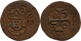 Portuguese India
D. João V (1706-1750)
Quarter of Atiá - 1750
AG: 39.04 2,43g
Very Fine

Índia Portuguesa
D. João V (1706-1750)
Quarto de Atiá...