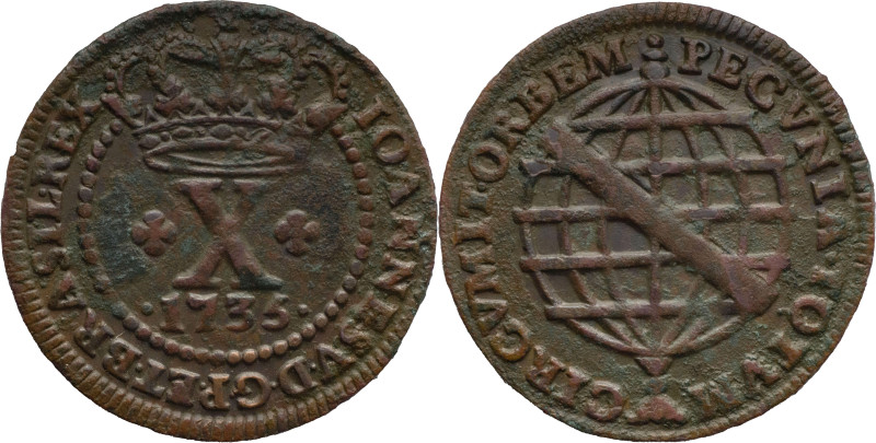 Angola
D. João V (1706-1750) 
10 Réis - 1735
AG: 03.01 7,48g
Good Fine

An...