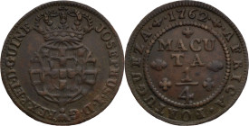 Angola
D. José I (1750-1777)
1/4 Macuta- 1762
AG: 06.01 8,35g
Very Fine

Angola
D. José I (1750-1777)
1/4 Macuta - 1762
AG: 06.01 8,35g
MBC...