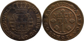 Angola
D. José I (1750-1777)
1 Macuta - 1770
AG: 08.04 35,38g
Very Fine

Angola
D. José I (1750-1777)
1 Macuta - 1770
AG: 08.04 35,38g
MBC