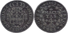 Angola
D. José I (1750-1777)
4 Macutas - 1763
AG: 10.02 5,67g
Very Fine

Angola
D. José I (1750-1777)
4 Macutas - 1763
AG: 10.02 5,67g
MBC