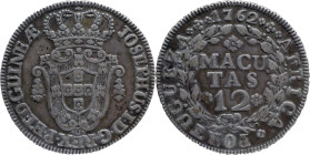 Angola
D. José I (1750-1777)
12 Macutas - 1762
AG: 13.03 17,95g
Good Very Fine

Angola
D. José I (1750-1777)
12 Macutas- 1762
AG: 13.03 17,95...