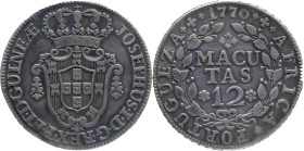 Angola
D. José I (1750-1777)
12 Macutas - 1770
AG: 14.03 17,28g
Very Fine (Traces of welding at 5h)

Angola
D. José I (1750-1777)
12 Macutas -...