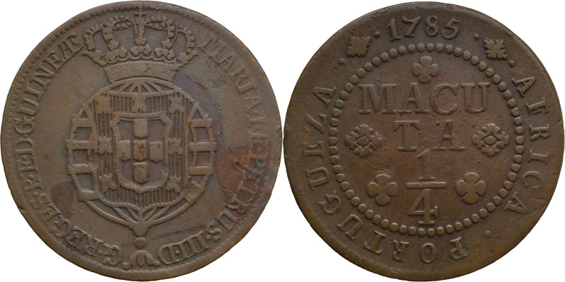 Angola
D. Maria I e D. Pedro III (1777-1786)
1/4 Macuta - 1785
AG: 01.01 8,66...