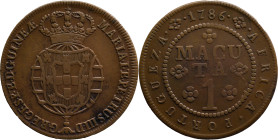 Angola
D. Maria I e D. Pedro III (1777-1786)
1 Macuta - 1786
AG: 03.05 35,27g
Very Fine

Angola
D. Maria I e D. Pedro III (1777-1786)
1 Macuta...