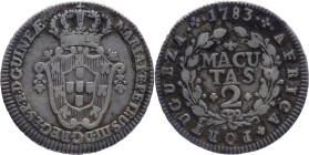 Angola
D. Maria I e D. Pedro III (1777-1786)
2 Macutas - 1783
AG: 04.01 2,72g
Good Fine

Angola
D. Maria I e D. Pedro III (1777-1786)
2 Macuta...