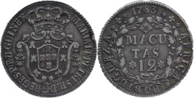 Angola
D. Maria I e D. Pedro III (1777-1786)
12 Macutas - 1783
AG: 09.01 17,57g
Good Very Fine

Angola
D. Maria I e D. Pedro III (1777-1786)
1...