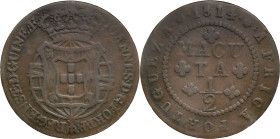 Angola D. João Regente (1799-1816) - 1/2 Macuta 1814
AG: 02.01 5,06g
Fine

Angola
 D. João Regente (1799-1816) - 1/2 Macuta 1814
AG: 02.01 5,06g...