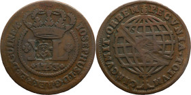 Angola
 D. João Regente (1799-1816) - Shield Countermark
Over 40 réis 1753 de D. José I
AG: 13.01 28,04g
Good Fine

Angola
 D. João Regente (17...