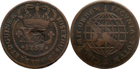 Angola
 D. João Regente (1799-1816) - Shield Countermark
Over 40 réis 1757 de D. José I
AG: 13.02 28,78g
Very Fine

Angola
 D. João Regente (17...