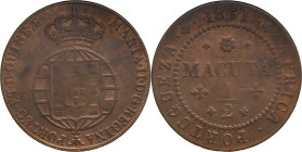 Angola
D. Maria II (1834-1854) - 1/2 Macuta 1851
AG: 01.02 18,04g
Fine

Angola
D. Maria II (1834-1854) - 1/2 Macuta 1851
AG: 01.02 18,04g
BC