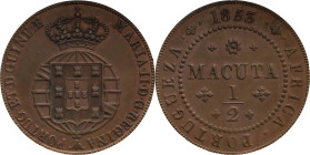 Angola
D. Maria II (1834-1854) - 1/2 Macuta 1853
AG: 01.03 18,97g
Extremely Fine

Angola
D. Maria II (1834-1854) - 1/2 Macuta 1853
AG: 01.03 18...