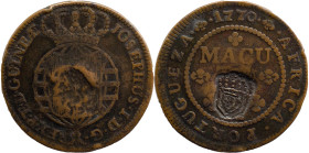 Angola
D. Maria II (1834-1854) - Crowned Shield Countermark
Over 1 macuta of 1770 D. José I.
AG: 05.03 35,72g
Very Fine

Angola
D. Maria II (18...