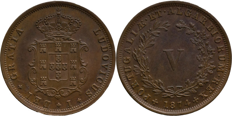 Angola
D. Luís I (1861-1889) - 5 Réis 1874
AG: 01.04 6,38g
Good Extremely Fin...