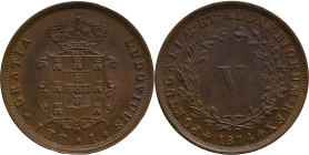 Angola
D. Luís I (1861-1889) - 5 Réis 1874
AG: 01.04 6,38g
Good Extremely Fine

Angola
D. Luís I (1861-1889) - 5 Réis 1874
AG: 01.04 6,38g
Bel...