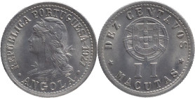 Angola
República Portuguesa (Since 1910) - 2 Macutas 1927
AG: 02.01 2,34g
Uncirculated

Angola
República Portuguesa (desde 1910) - 2 Macutas 192...