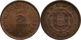Angola
República Portuguesa (desde 1910) - 5 Centavos 1921
AG: 06.01 7,88g
Extremely Fine

Angola
República Portuguesa (desde 1910) - 5 Centavos...