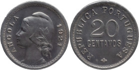 Angola
República Portuguesa (desde 1910) - 20 Centavos 1921
AG: 10.01 5,86g
Uncirculated

Angola
República Portuguesa (desde 1910) - 20 Centavos...