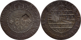 São Tomé e Príncipe
Stamp "Small Crown" D. Pedro V (1853-1861) 1854
Over 80 réis 1813 D. João Regent.
AG: 14.01 14,72g
Good Fine

São Tomé e Prí...