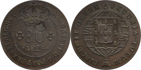 São Tomé e Príncipe
Stamp "Small Crown" D. Pedro V (1853-1861) 1854
Over 80 réis 1825 D. João VI.
AG: 14.04 14,66g
Good Very Fine

São Tomé e Pr...